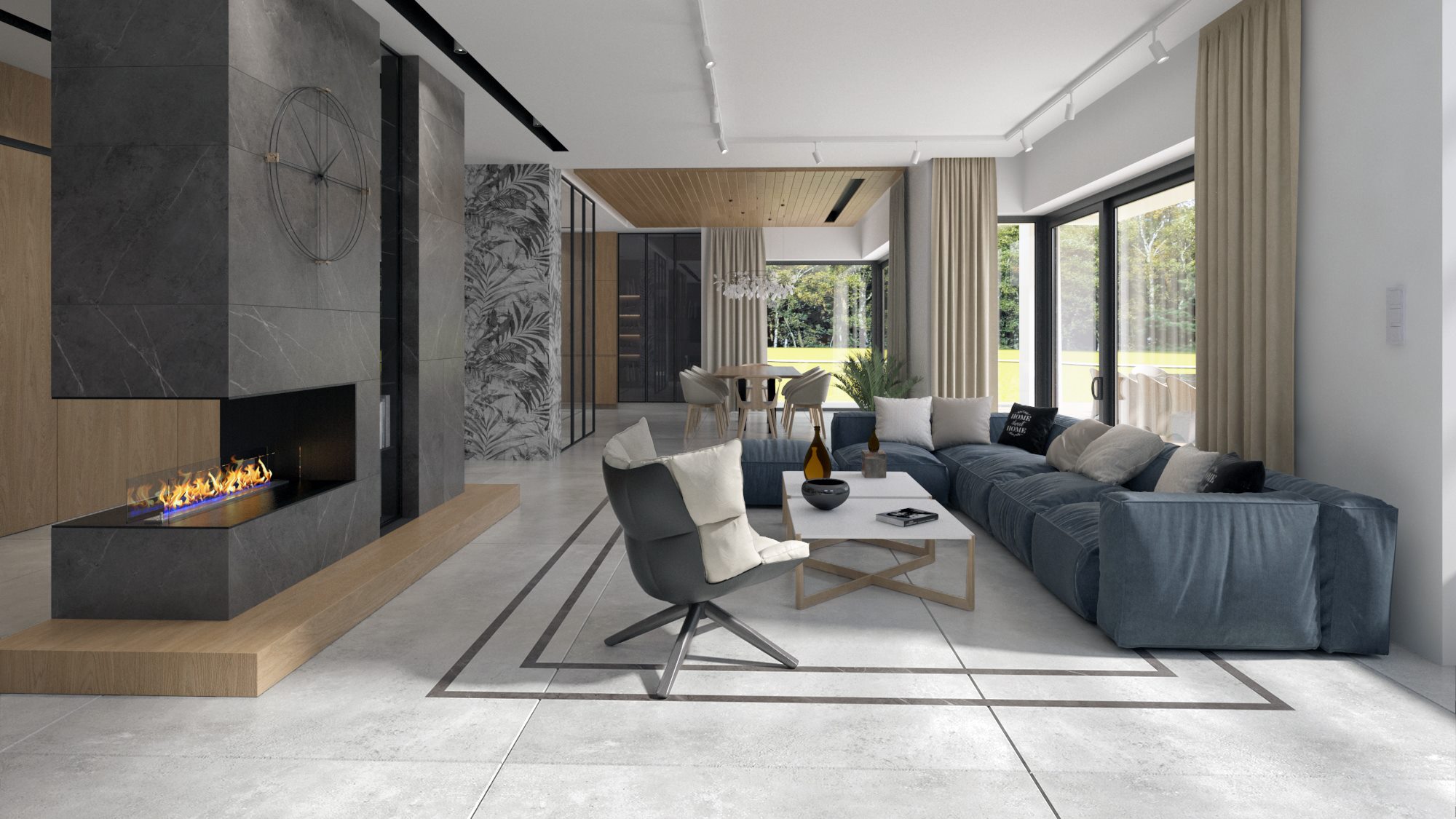projekty wnętrz luksusowych Bydgoszcz – nowoczesny salon
