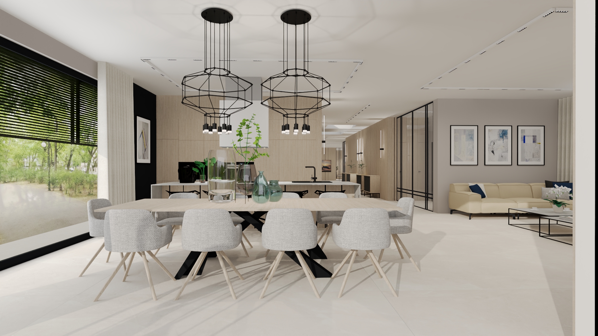 projekty wnętrz luksusowych Bydgoszcz – dom z przeszkleniami