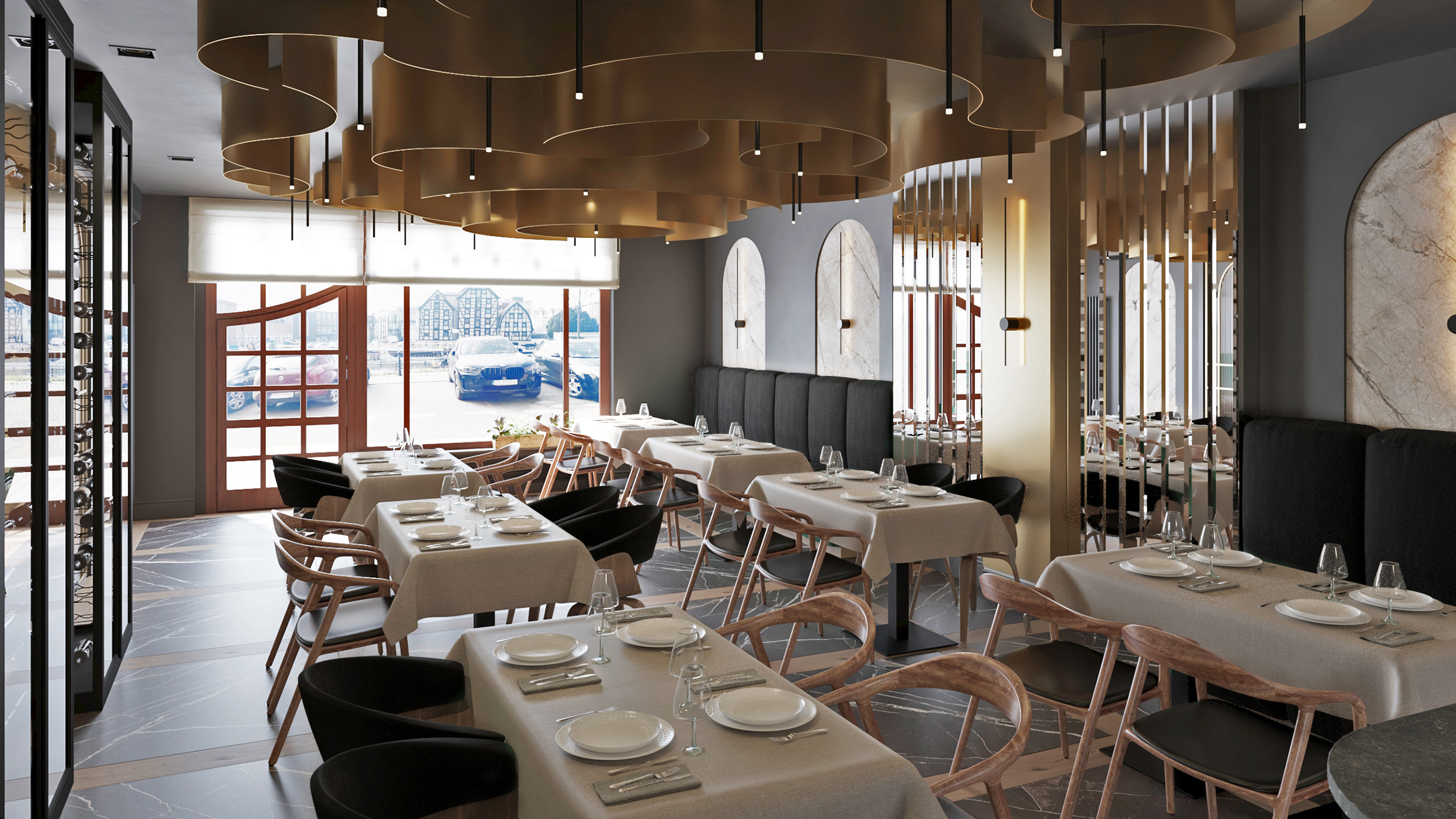 projekty wnętrz luksusowych Bydgoszcz – włoska restauracja